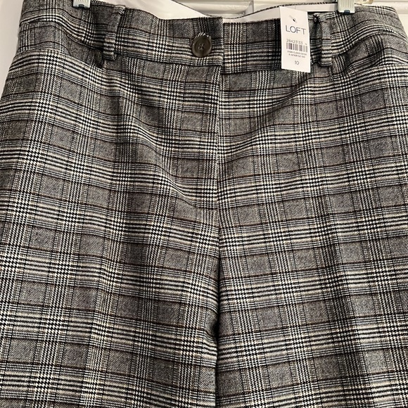 Loft NWT High Waist Curvy Plaid Trousers Size 10 Petite. Very flattering fit. - Picture 3 of 5